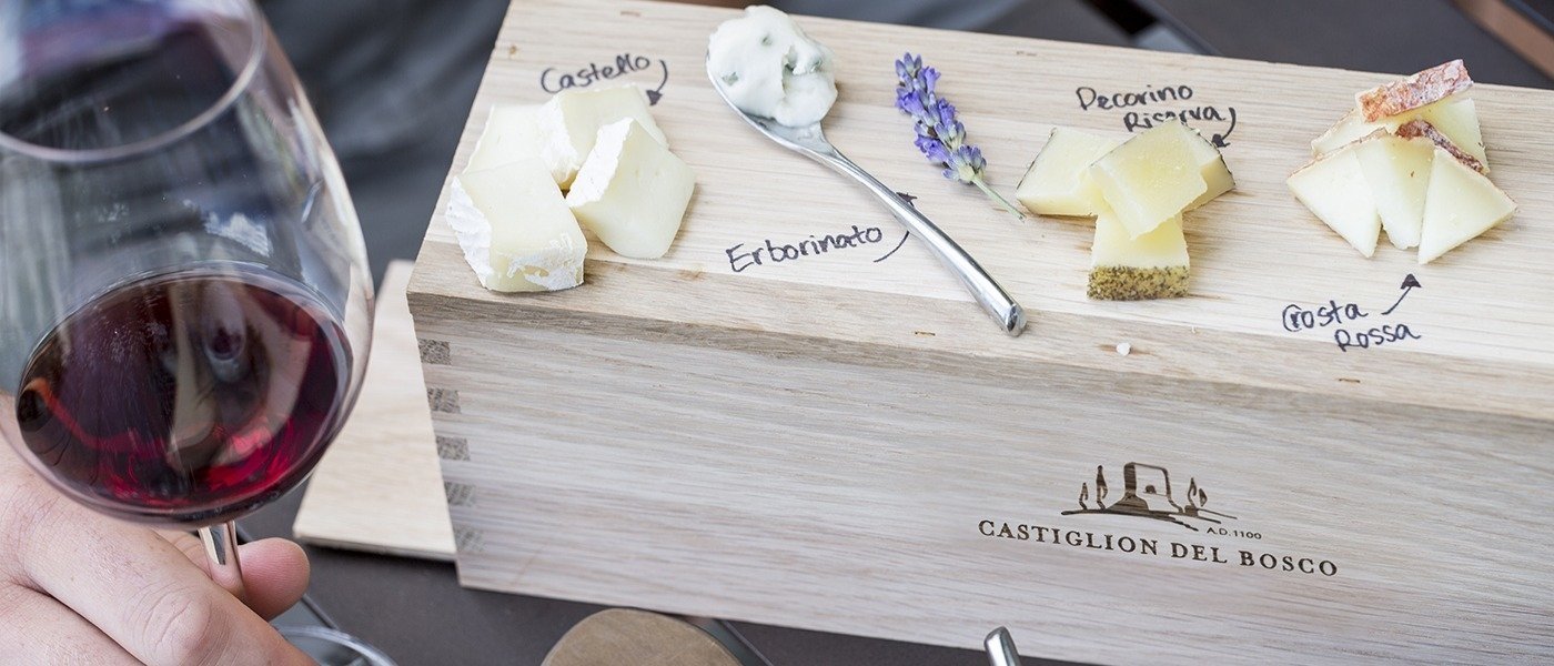 wine and cheese pairing at castiglion del bosco